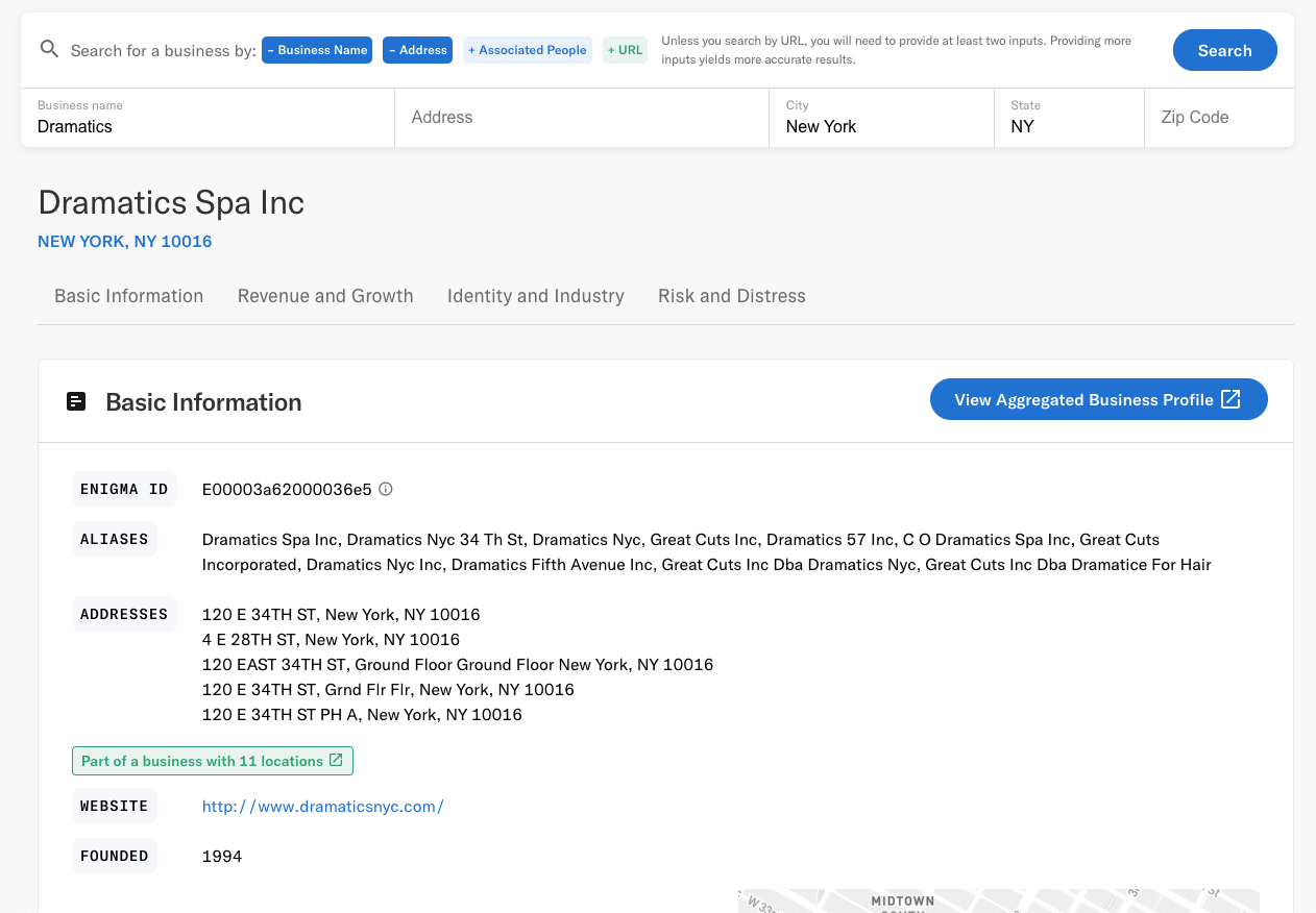 Business Location Profile