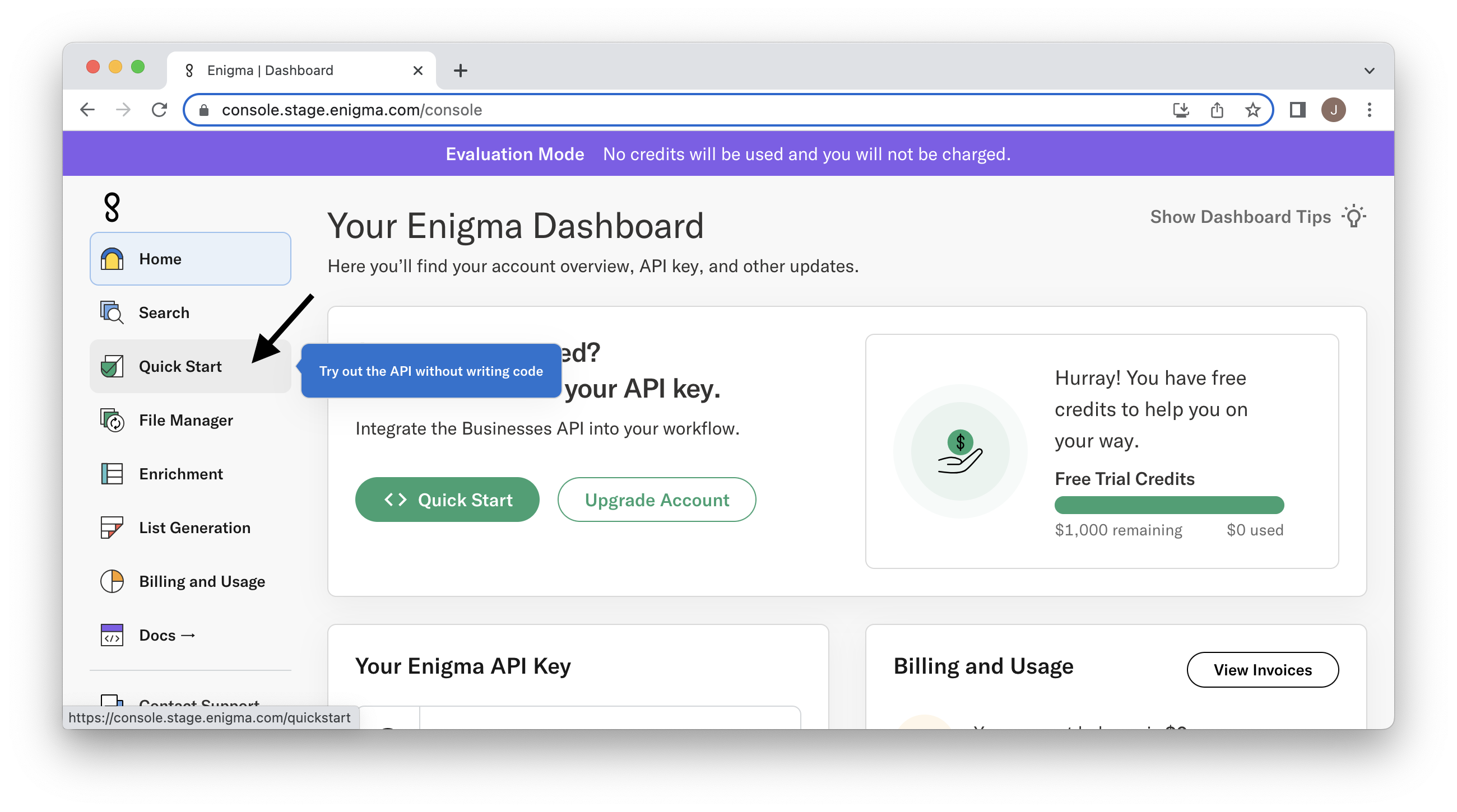 KYB Quick Start Menu