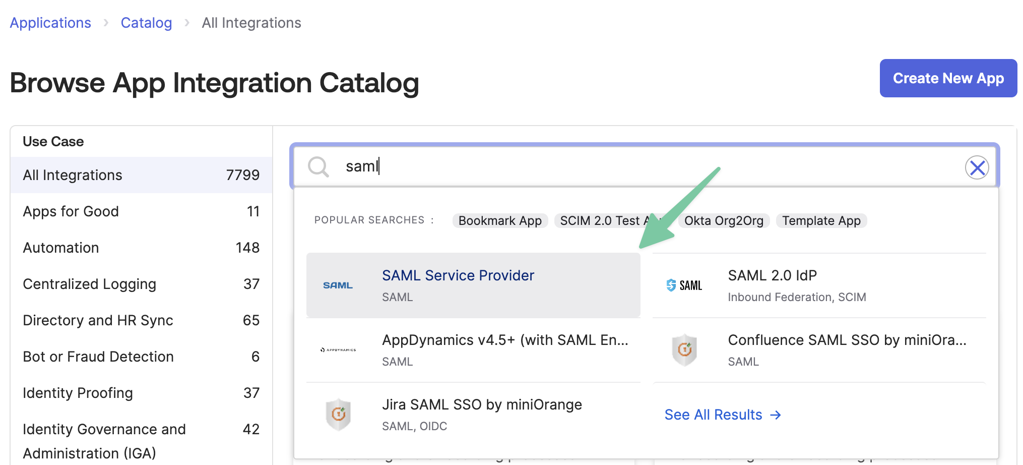 Select SAML Provider